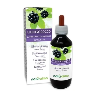 Imagen de Eleuterococo o Ginseng siberiano (Eleutherococcus senticosus) raíces Tintura Madre sin alcohol Naturalma Extracto líquido gotas 200 ml Complemento alimenticio Vegano