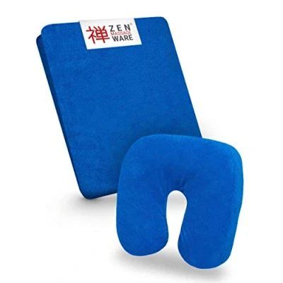 Imagen de ZEN Funda camilla masaje ajustable y reposacabezas Sabana de felpa suave para cosmética, fisioterapia tratamiento Sabanas lavables a 60 Azul Real