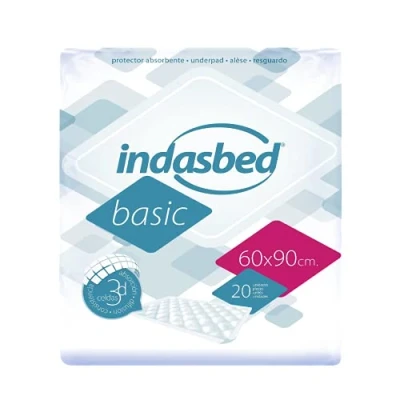 Imagen de Indasbed Basic Protector Cama, 60 x 90 cm Color Blanco, 20 Unidades (Paquete de 1)