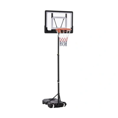 Imagen de HOMCOM Canasta de Baloncesto para Exterior con Altura Ajustable 206 260 cm Aro Ruedas y Base Rellenable Adolescentes Adultos Negro