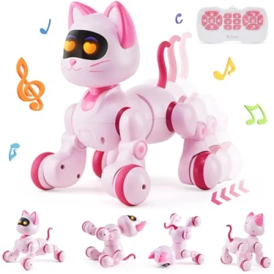 Imagen de VEVOR Juguete Robot para Gatos con Control Remoto Gato Robótico Interactiva Inteligente Programable Táctil Acrobático Que Camina, Canta y Baila Niños a Partir de 3 Años