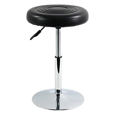 Imagen de FURWOO PU Silla de Bar Oficina giratoria Trabajo con Ruedas Altura Ajustable Adecuada para café Lounge Sala Estar Negro