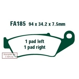 Imagen de EBC Brakes FA185R Juego de pastillas freno
