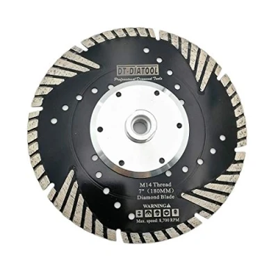 Imagen de DT DIATOOL Disco Tronzador Diamante 180 mm x M14 Hoja de Sierra Turbo con Dientes Protectores para Cortar Moler Hormigón Mármol Granito Azulejos