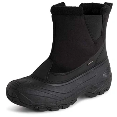 Imagen de Polar Hombre Impermeable Suela Exterior Profunda Huella Completamente Piel Sintética Forrada Invierno Durable Botas De Nieve Negro PEnerse UK7/EU41 YC0684