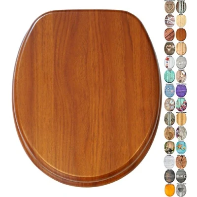 Imagen de Sanilo Tapa de inodoro, gran selección atractivos asientos para WC madera y duradera (Caoba)