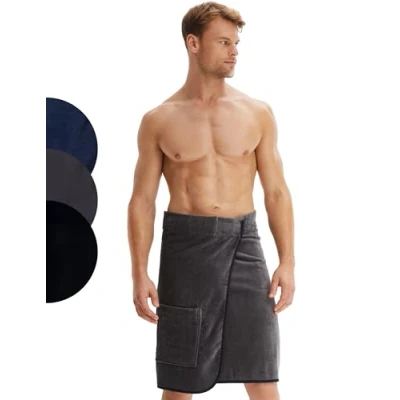 Imagen de Morgenstern Toalla Playa Hombre 100% Algodón Terciopelo Rizo Bolsillo Gris