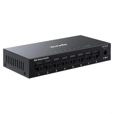 Imagen de Tenda TEG208E Switch Gestionado de 8 puertos Gigabit, inteligente LAN distribuidor (Vinculación MAC, DHCP Snooping, IGMP QoS, VLAN, Carcasa metálica, Negro)
