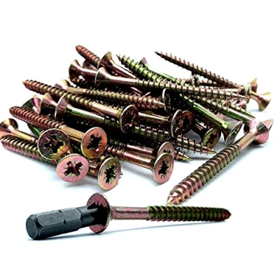 Imagen de DOJA Barcelona Tirafondos para Madera Con Punta Philips 50 Tornillos 6 x 100mm + 1 PZ2 Cabeza Avellanada Estrella Tornillo aglomerado, Contrachapado, Muebles...