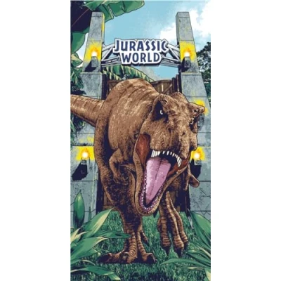 Imagen de Jerry Fabrics Jurassic World Toallas de baño Playa para niños con volcán Dinosaurio, Toalla natación