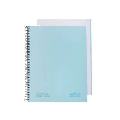 Imagen de Navigator Cuaderno Rayado A4 Tapa Extradura 1 Línea Rosa Pastel Borde Color Papel 80g 80 Hojas Microperforadas 4 Taladros Espiral Coil Lock Premium Writing