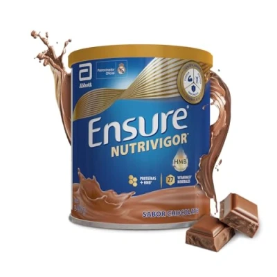 Imagen de Ensure Nutrivigor Complemento Alimenticio para Adultos, con HMB, Proteínas, Vitaminas y Minerales, como el Calcio Sabor Chocolate 400 g