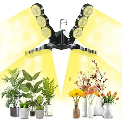 Imagen de SANSI Lámpara de Cultivo Plantas 600W, Crecimiento LED 60W Deformable, Luz Ahorro Energía para Interior (PPF 96 umol/s)