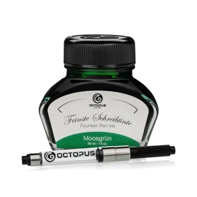 Imagen de Octopus Fluids Moosgrün tinta para escribir con convertidor incluido, pluma estilográfica, 30 ml Verde