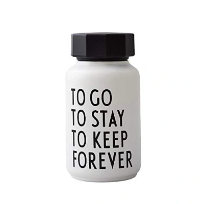 Imagen de Design Letters Vacío/Botella aislada, pequeña (Blanco) Aspiradora de doble pared sin BPA, acero inoxidable, diseño nórdico, ideal para uso en movimiento, 330 ml, 204 g