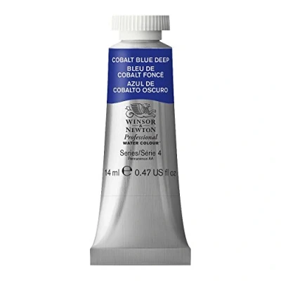 Imagen de Winsor &amp; Newton Acuarela Profesional Pintura de Acuarela, Alta Luminosidad, Resistente a la Luz, Calidad Archivo, Tubo 14 ML, Color Azul Cobalto Oscuro