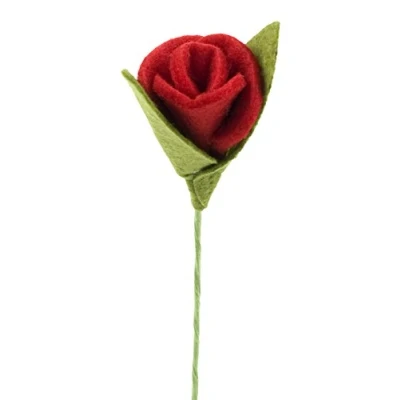 Imagen de Mopec Caja con 12 Rosas Rojas de Fieltro, Rojo, 3x3x12.5 cm, Unidades