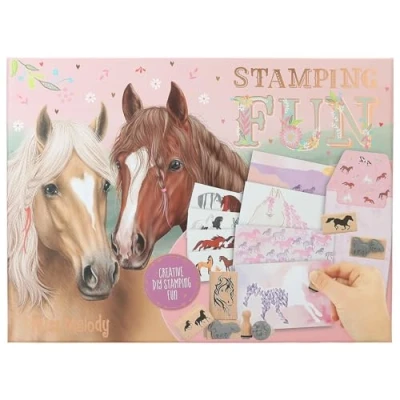 Imagen de Depesche 12128 Miss Melody Stamping Fun Set Creativo para diseñar Tarjetas y Cartas, Incluye Papel, Sobres, Sellos, Pegatinas Mucho más, Multicolor, One Size