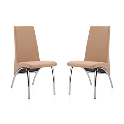Imagen de duehome Pack 2 Sillas de Comedor, Salon, Modelo Lise, Acabado en Tejido Beige, Medidas: 44 cm (Ancho) x 61 (Largo) 95 (Alto)