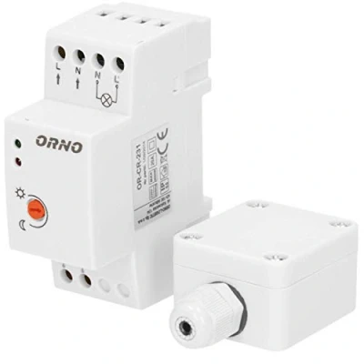 Imagen de Orno OR CR 231 Interruptor Crepuscular 10W 3000W IP65 Resistente al agua (Montaje DIN)
