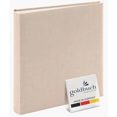 Imagen de goldbuch 24605 Álbum de fotos Summertime Trend 2 con 60 páginas blancas separadores pergamino, álbum recuerdos cubierta lino, para pegar, color beige, 25 x 4 cm