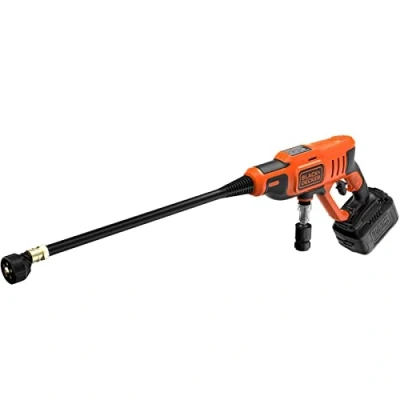 Imagen de BLACK+DECKER Hidrolimpiadora 18V, presión de 24 Bares, Tubo extraíble 57 cm, Incluye Manguera 6m, Adaptador, Varilla Larga y Boquilla 5en1, sin batería/Cargador, BCPC18B XJ