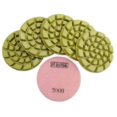 Imagen de DT DIATOOL Almohadillas de Pulido Diamante 100mm 6 Piezas #3000 Seco o Húmedo para Hormigón Cemento Terrazo Suelo