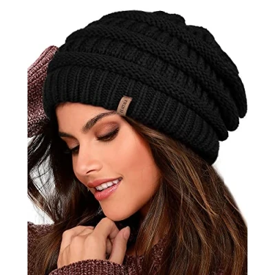 Imagen de FURTALK Gorro de Mujer Invierno cálido con Forro Suave Punto
