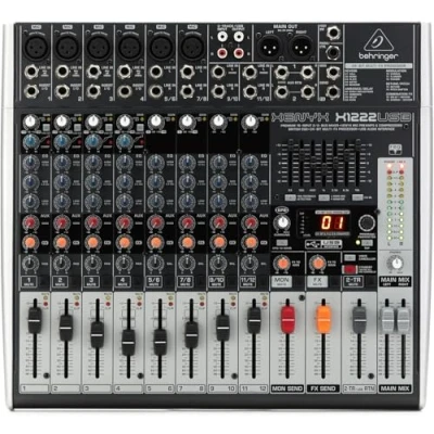 Imagen de Behringer Mezclador XENYX X1222USB Premium de 16 entradas y 2/2 buses con preamplificadores compresores micrófono XENYX, ecualizadores británicos