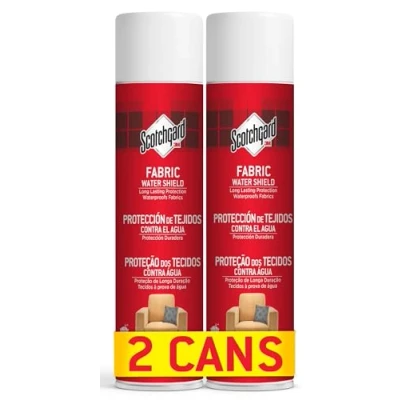 Imagen de Scotchgard Protección de Tejidos contra el Agua, 2 Botes x 400ml Spray Repelente al Agua para Ropa y Artículos Tapicería del Hogar, Larga Duración