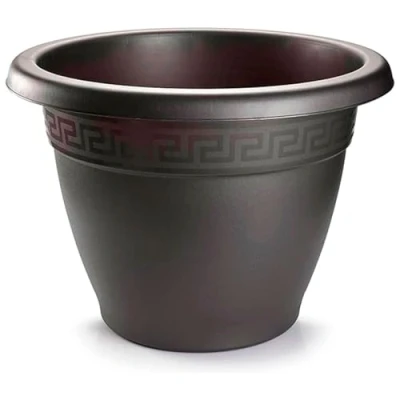 Imagen de AC Maceta Terracota Plástico Resistente Ideal para el Hogar, Plantas, Jardín, Decoración. Cuidado de Plantas Forma Redonda Ø 30 cm Color Antracita
