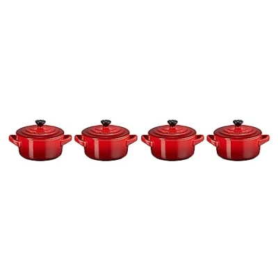 Imagen de Le Creuset Serving Pan / Mini Casserole 4 pieces Signature Cerise ø 10 cm 250 ml