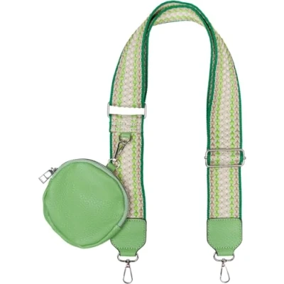 Imagen de styleBREAKER correa de hombro ajustable para bolsos con patrón lunares y pequeña billetera, bolso intercambiable 02013037, color:verde