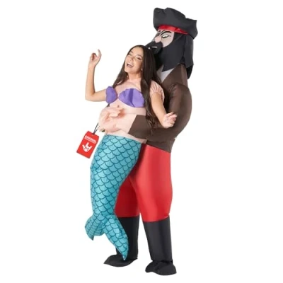 Imagen de Morph Disfraces Inflables Pirata Adultos, Disfraz Inflable Sirena Adulto, Hinchable Adulto Hinchable, Halloween Tallas Única