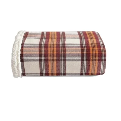 Imagen de Eddie Bauer Edgewood de Cuadros Franela Sherpa Manta, Rojo, 50&quot; x 60&quot;