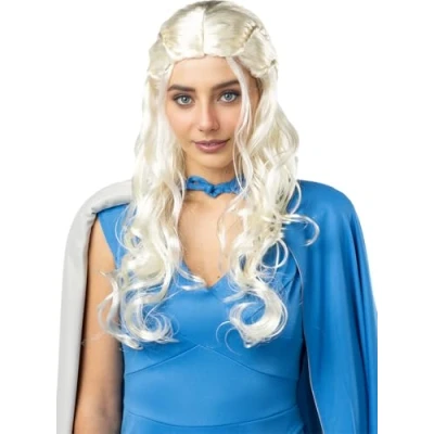 Imagen de Funidelia Peluca de Daenerys Targaryen Juego Tronos para mujer Khaleesi, Targaryen, Tronos, Películas &amp; Series Accesorios adultos, accesorio disfraz Amarillo