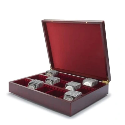 Imagen de Leuchtturm 339637 Caja colectora Volterra Vario 3 330 x 270 65 mm Longitud de Compartimento Variable con Terciopelo, Rojo Satinado