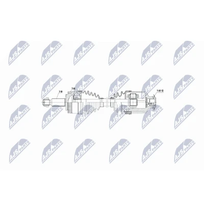 Imagen de NTY NPW KA 342 Árbol de Transmisión Eje delantero, derecha 585 Caja cambios manual, automática HYUNDAI: ix35, KIA: Sportage III norauto