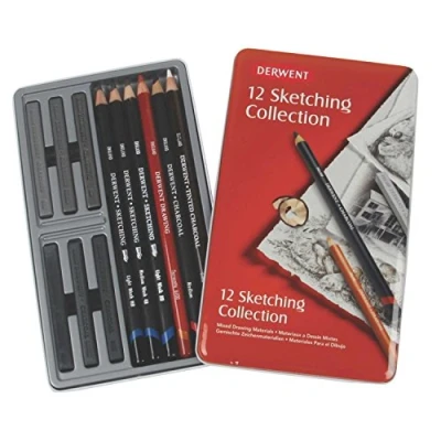 Imagen de Derwent Sketching Collection Set de 12 lápices para bocetos, en estuche metálico