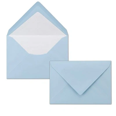 Imagen de Sobres color azul claro Din C6 Forrado con papel de seda 80 g/m² 114 x 162 mm nassklebung,
