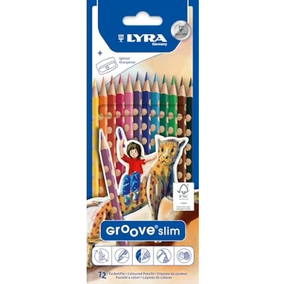 Imagen de LYRA Groove Slim, Lápices de colores madera, triangular, lacado, Estuche cartón, surtidos, con Sacapuntas