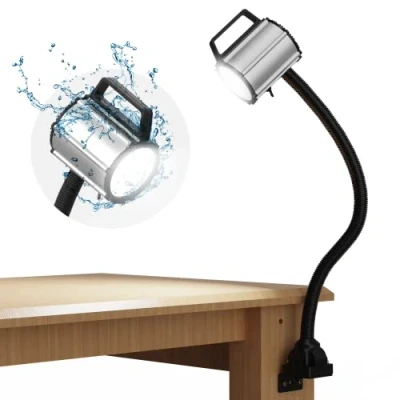 Imagen de Luz de cuello cisne flexible LED IP66 impermeable 700 lúmenes fijada con tornillos Lámpara trabajo iluminación industrial para máquinas herramientas y torno