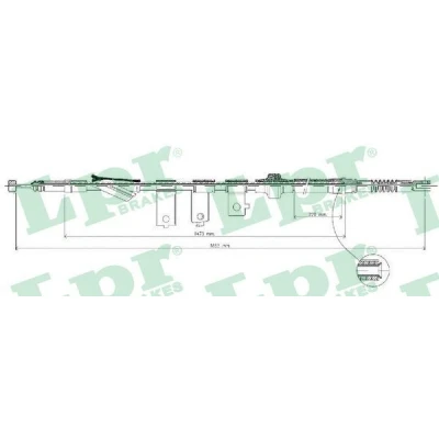 Imagen de LPR C0311B Cable de Freno Mano 1655/1470 Discos