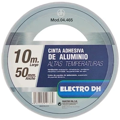 Imagen de Blendend Cinta adhesiva de aluminio 50mm x 10m, resistente a la humedad y temperaturas, ideal para sellar, aislar reparar.