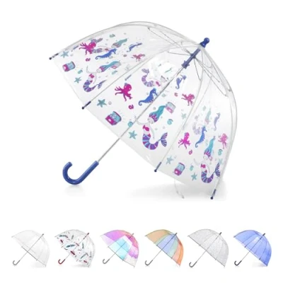 Imagen de Totes by Paraguas de burbujas transparente para niños con mango fácil agarre