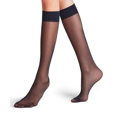 Imagen de FALKE Matt Deluxe 20 DEN W KH transparente unicolor 1 par, Calcetines largos Mujer, Azul (Marine 6179), 35 38