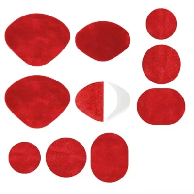 Imagen de 5 pares de reparación talón zapatos, kit parches interiores autoadhesivos para reparar agujeros, parche zapatilla (color: rojo)