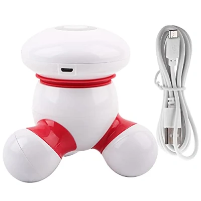 Imagen de Mini Masajeador Corporal de Mano USB Electrónico para la Espalda, el Cuello, los Brazos Y las Piernas, Vibración Suave con Luz LED