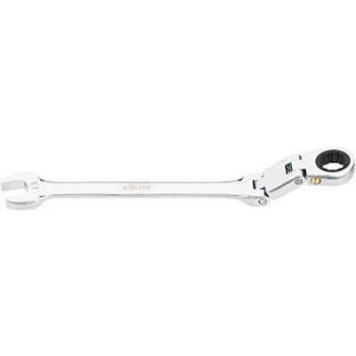 Imagen de Vigor Llave combinada de carraca (Doble articulación, Mecanismo trinquete Fino en el Lado del Anillo) V6752 13, Plata
