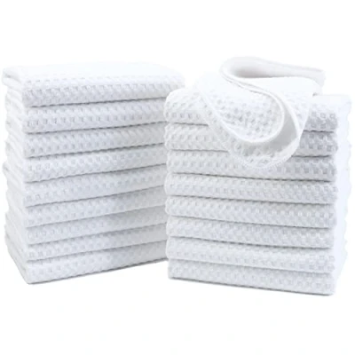 Imagen de Polyte Toalla de mano microfibra ultra premium para platos cocina, 18 unidades (16 x 28 pulgadas, blanco)